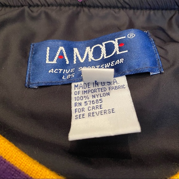 LA Lakers Vintage Pullover Jacket Mens L V Neck 90s Graphic NBA Black LA Mode - Picture 7 of 11